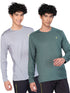 Men Melange Slim Fit Crew Neck T-shirt with DOUBLE COOL (Pack of 2)