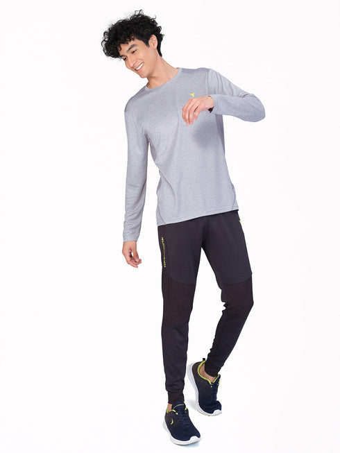 Men Melange Slim Fit Crew Neck T-shirt with DOUBLE COOL (Pack of 2)