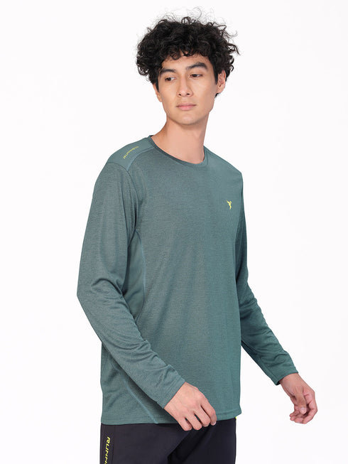 Men Melange Slim Fit Crew Neck T-shirt with DOUBLE COOL (Pack of 2)