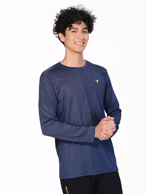 Men Melange Slim Fit Crew Neck T-shirt with DOUBLE COOL (Pack of 2)