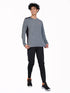 Men Melange Slim Fit Crew Neck T-shirt with DOUBLE COOL