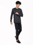 Men Melange Slim Fit Crew Neck T-shirt with DOUBLE COOL