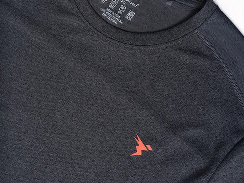 Men Melange Slim Fit Crew Neck T-shirt with DOUBLE COOL