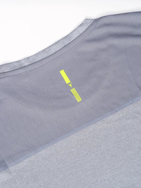 Men Melange Slim Fit Crew Neck T-shirt with DOUBLE COOL