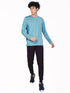 Men Melange Slim Fit Crew Neck T-shirt with DOUBLE COOL