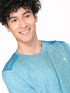 Men Melange Slim Fit Crew Neck T-shirt with DOUBLE COOL