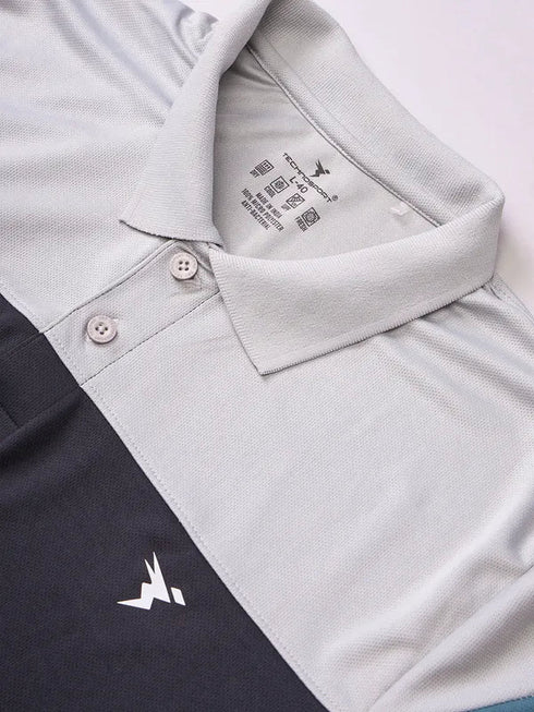Men Colorblock Slim Fit Polo T-shirt with TECHNO COOL+