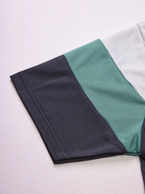 Men Colorblock Slim Fit Polo T-shirt with TECHNO COOL+