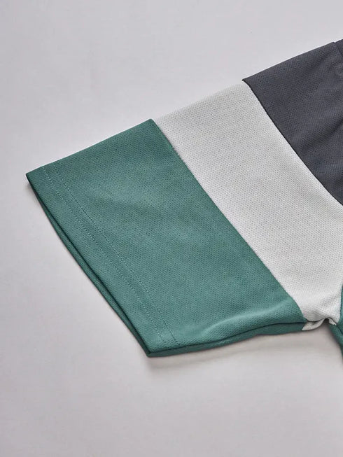 Men Colorblock Slim Fit Polo T-shirt with TECHNO COOL+