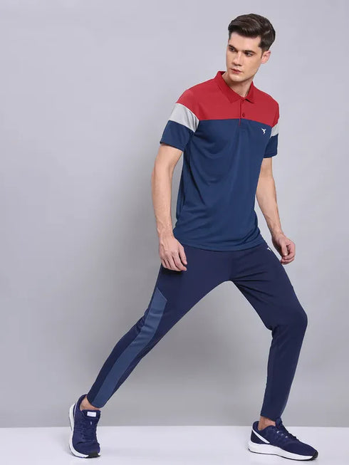 Men Colorblock Slim Fit Polo T-shirt with TECHNO COOL+