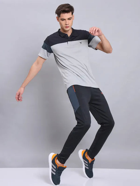 Men Colorblock Slim Fit Polo T-shirt with TECHNO COOL+