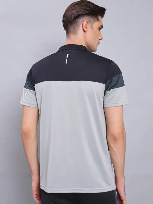 Men Colorblock Slim Fit Polo T-shirt with TECHNO COOL+