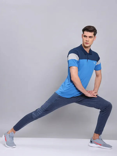 Men Colorblock Slim Fit Polo T-shirt with TECHNO COOL+