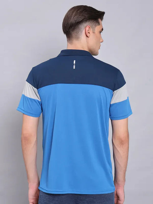 Men Colorblock Slim Fit Polo T-shirt with TECHNO COOL+
