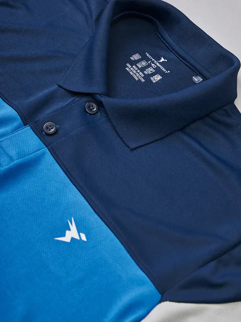 Men Colorblock Slim Fit Polo T-shirt with TECHNO COOL+