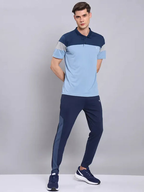 Men Colorblock Slim Fit Polo T-shirt with TECHNO COOL+