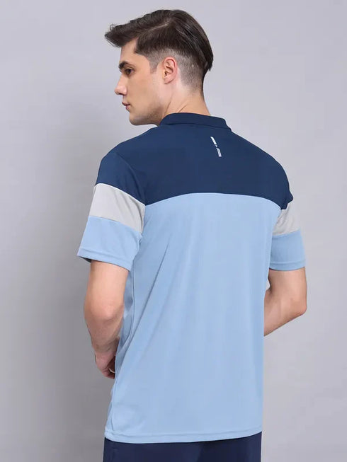 Men Colorblock Slim Fit Polo T-shirt with TECHNO COOL+