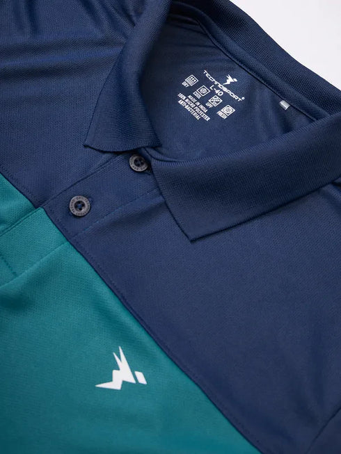 Men Colorblock Slim Fit Polo T-shirt with TECHNO COOL+