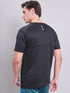 Men Self Design Slim Fit Crew Neck T-shirt with VENTMESH