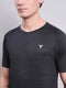 Men Self Design Slim Fit Crew Neck T-shirt with VENTMESH