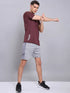 Men Self Design Slim Fit Crew Neck T-shirt with VENTMESH