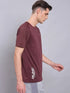 Men Self Design Slim Fit Crew Neck T-shirt with VENTMESH