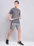 Men Self Design Slim Fit Crew Neck T-shirt with VENTMESH