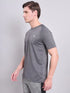 Men Self Design Slim Fit Crew Neck T-shirt with VENTMESH