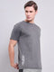 Men Self Design Slim Fit Crew Neck T-shirt with VENTMESH