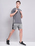 Men Self Design Slim Fit Crew Neck T-shirt with VENTMESH