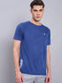 Men Self Design Slim Fit Crew Neck T-shirt with VENTMESH