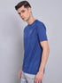 Men Self Design Slim Fit Crew Neck T-shirt with VENTMESH