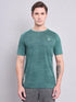Men Self Design Slim Fit Crew Neck T-shirt with VENTMESH