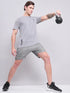 Men Self Design Slim Fit Crew Neck T-shirt with VENTMESH