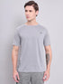 Men Self Design Slim Fit Crew Neck T-shirt with VENTMESH