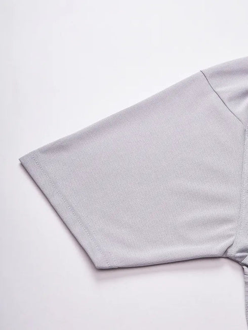 Men Self Design Slim Fit Crew Neck T-shirt with VENTMESH