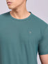 Men Solid Slim Fit Crew Neck T-shirt with MATPIQ