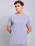 Men Solid Slim Fit Crew Neck T-shirt with MATPIQ