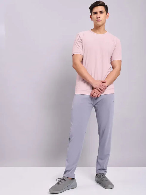 Men Solid Slim Fit Crew Neck T-shirt with MATPIQ