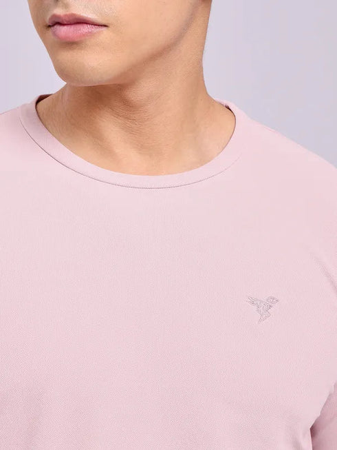 Men Solid Slim Fit Crew Neck T-shirt with MATPIQ