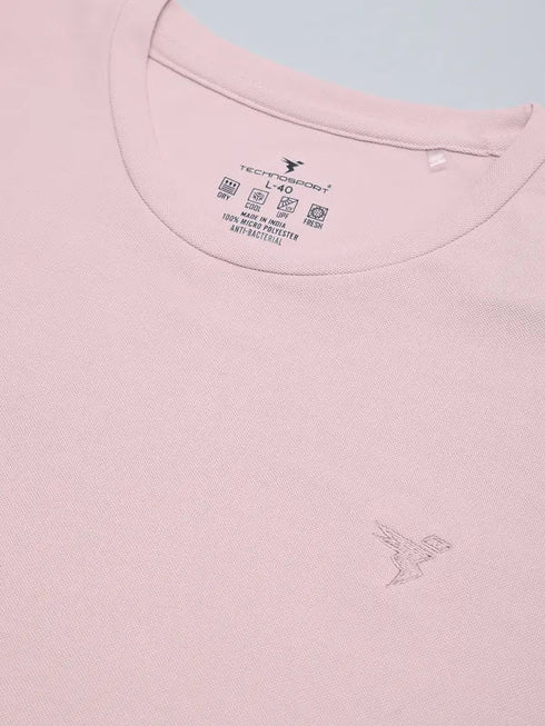 Men Solid Slim Fit Crew Neck T-shirt with MATPIQ