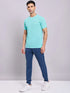 Men Solid Slim Fit Crew Neck T-shirt with MATPIQ