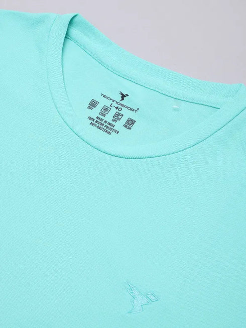 Men Solid Slim Fit Crew Neck T-shirt with MATPIQ