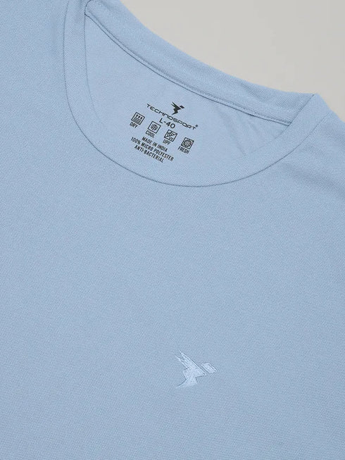 Men Solid Slim Fit Crew Neck T-shirt with MATPIQ