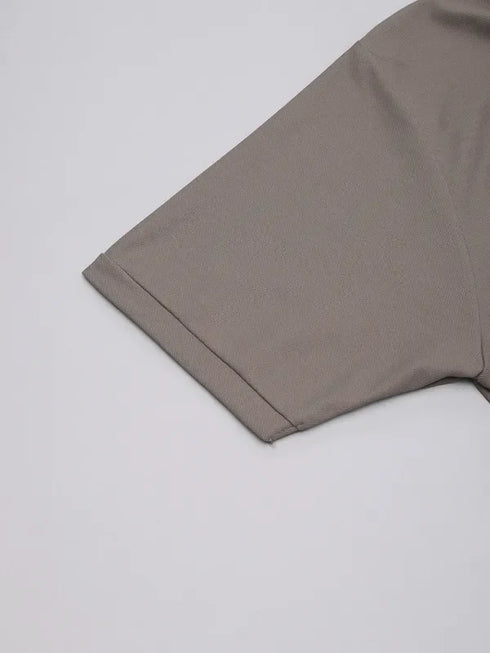 Men Solid Slim Fit Crew Neck T-shirt with MATPIQ
