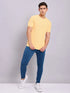 Men Solid Slim Fit Crew Neck T-shirt with MATPIQ