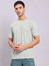 Men Solid Slim Fit Crew Neck T-shirt with MATPIQ