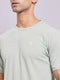 Men Solid Slim Fit Crew Neck T-shirt with MATPIQ