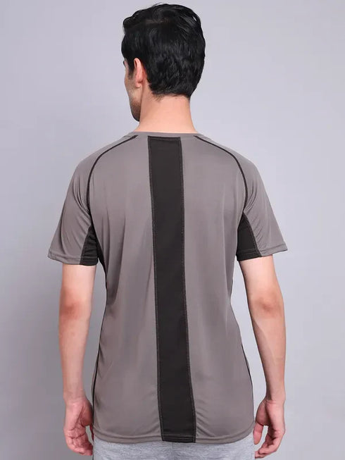 Men Printed Regular Fit Crew Neck T-shirt with TECHNO COOL+