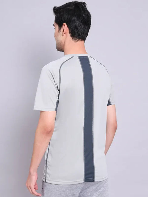 Men Printed Regular Fit Crew Neck T-shirt with TECHNO COOL+